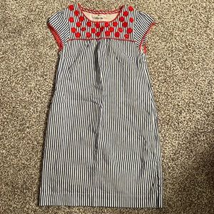 Boden Cotton Linen Stripe Dress